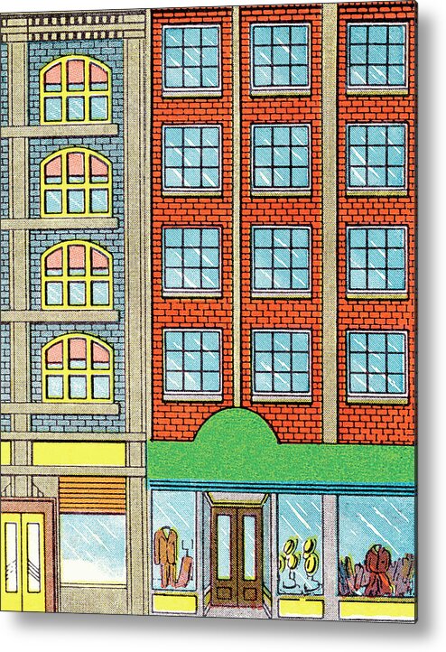 Apartment Metal Print featuring the drawing Urban building #18 by CSA Images