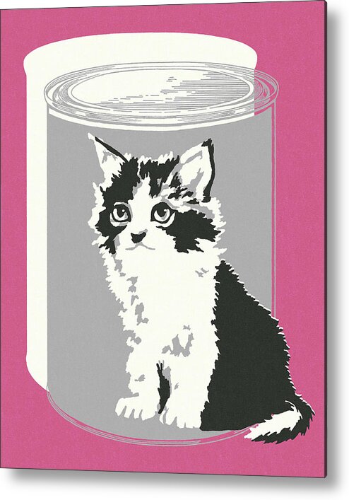 Animal Metal Poster featuring the drawing Can of Cat Food #2 by CSA Images