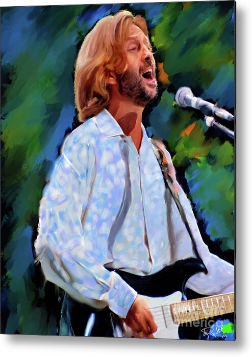 Eric Clapton Metal Print featuring the digital art Eric Clapton 2 #2 by Donald Pavlica