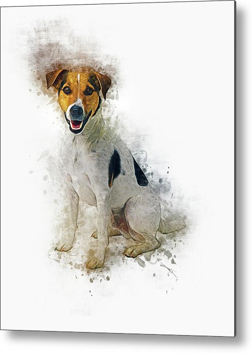 Dog Metal Print featuring the digital art Jack Russell #2 by Ian Mitchell