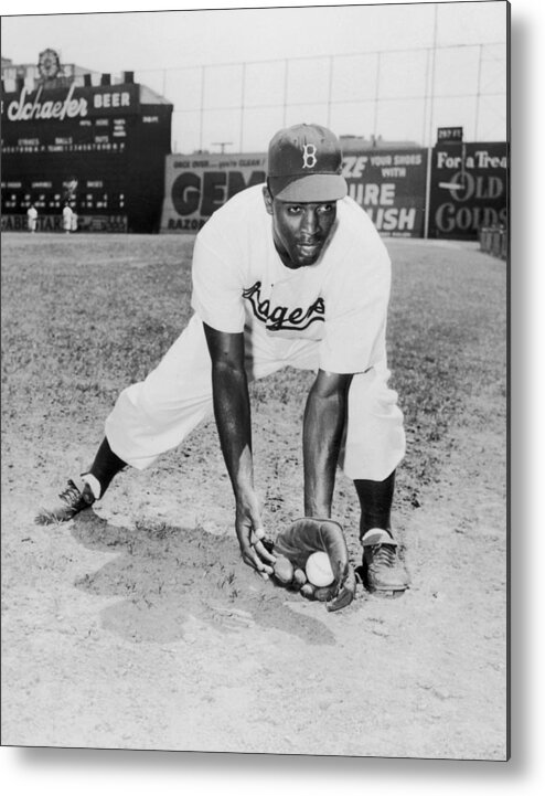 Jackie Robinson Metal Print featuring the photograph Jackie Robinson by Hulton Archive