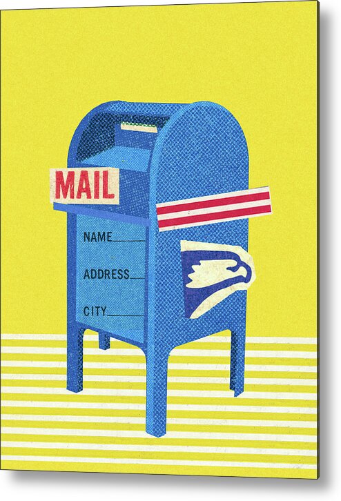 Box Metal Poster featuring the drawing Mailbox #2 by CSA Images