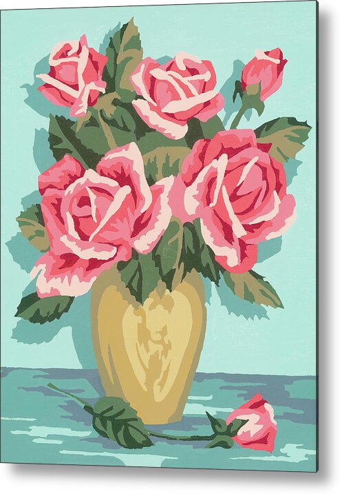 Bloom Metal Poster featuring the drawing Roses #2 by CSA Images