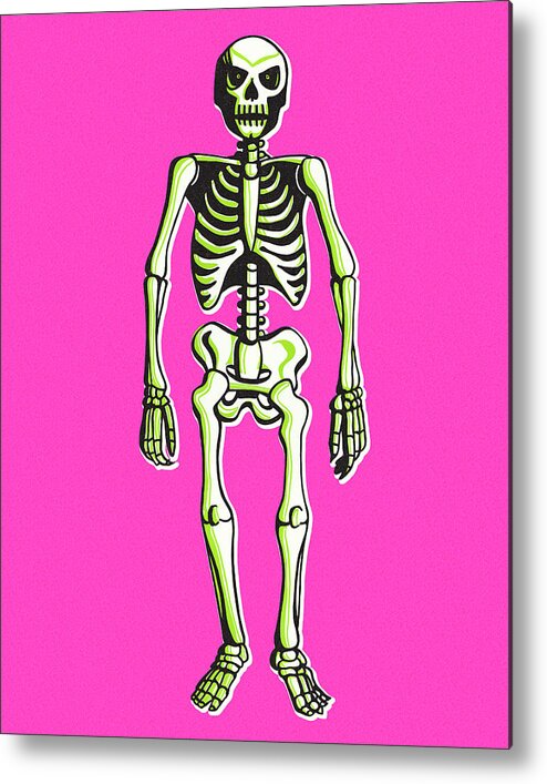 Afraid Metal Print featuring the drawing Skeleton #2 by CSA Images