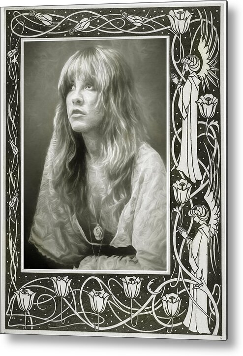Stevie Nicks Metal Print featuring the mixed media Stevie Nicks Fleetwood Mac #2 by Mal Bray