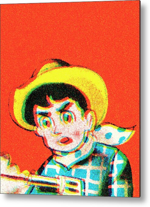 Accessories Metal Print featuring the drawing Cowboy #20 by CSA Images