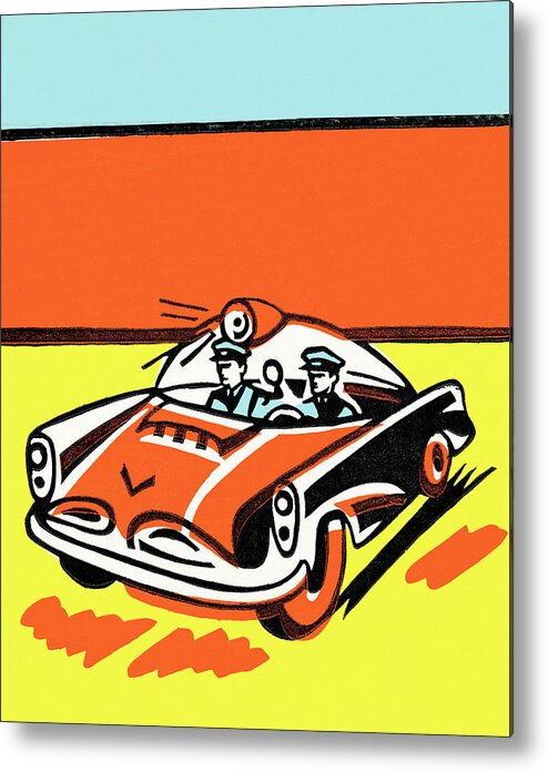 Auto Metal Poster featuring the drawing Convertible #3 by CSA Images
