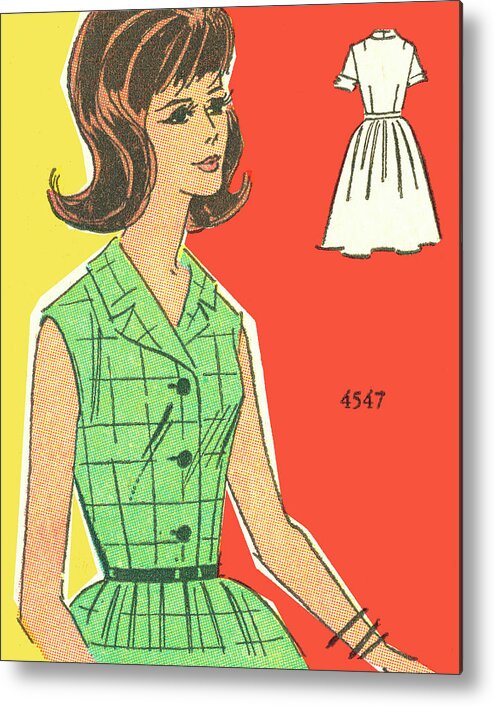 Accessories Metal Poster featuring the drawing Fashionable women #3 by CSA Images