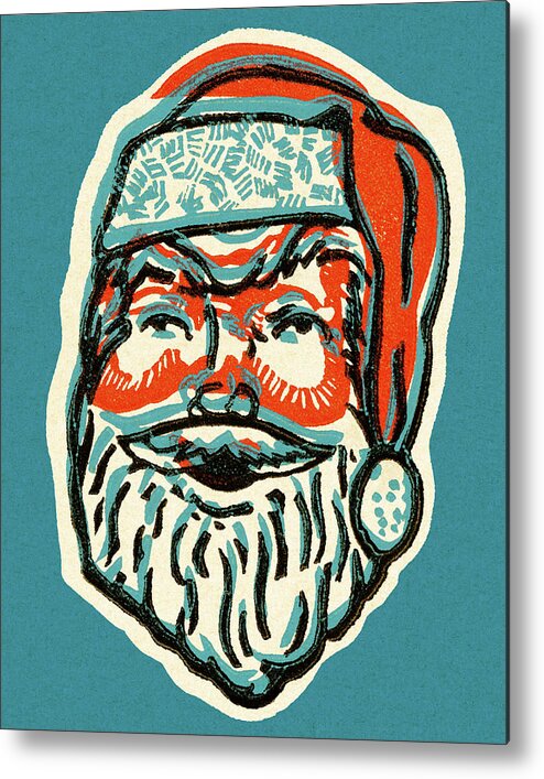 Accessories Metal Print featuring the drawing Santa Claus #30 by CSA Images