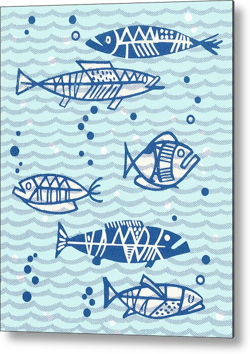 Activity Metal Poster featuring the drawing Fish #33 by CSA Images