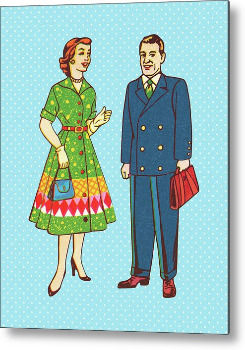 Accessories Metal Poster featuring the drawing Man and Woman #33 by CSA Images
