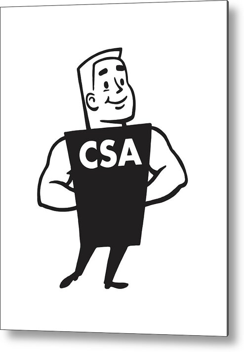 Adult Metal Print featuring the drawing Strongman #5 by CSA Images