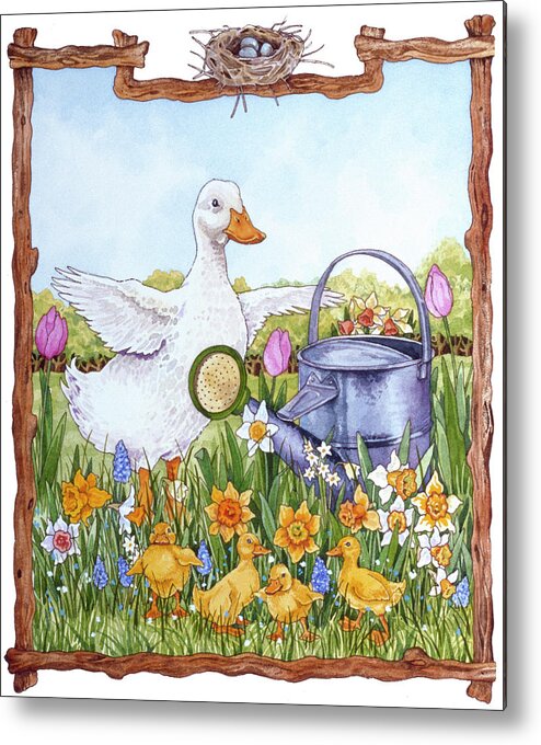 Duck Metal Print featuring the painting 50 by Wendy Edelson