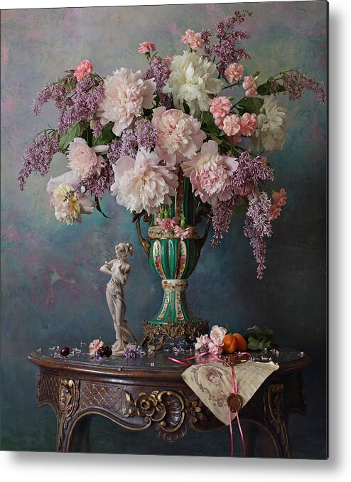 Flowers Metal Print featuring the photograph Still Life With Flowers #6 by Andrey Morozov