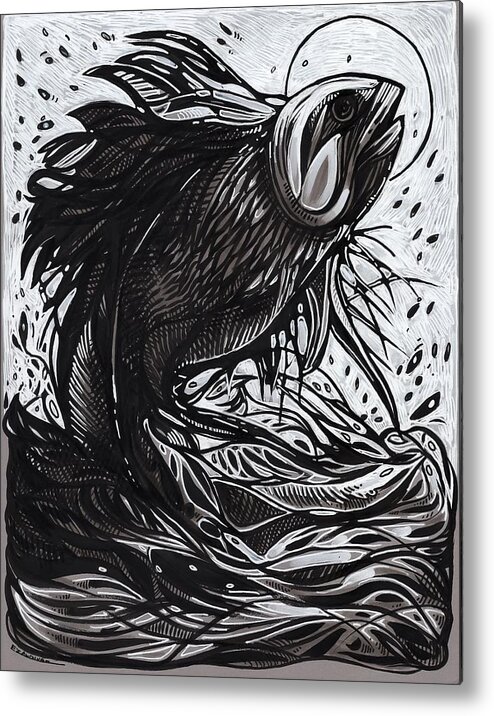 Fish Metal Print featuring the drawing Wild #10 by Enrique Zaldivar