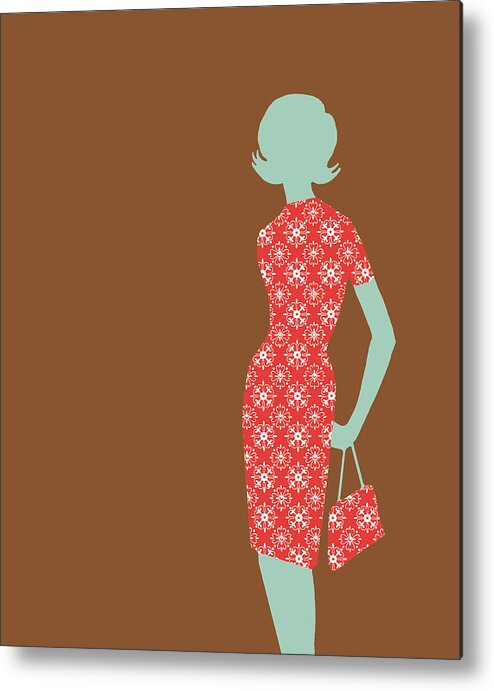 Accessories Metal Print featuring the drawing Fashionable woman #9 by CSA Images