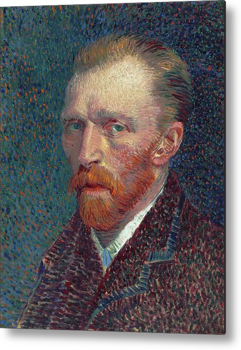 Vincent Van Gogh Metal Print featuring the painting Self-portrait by Vincent Van Gogh