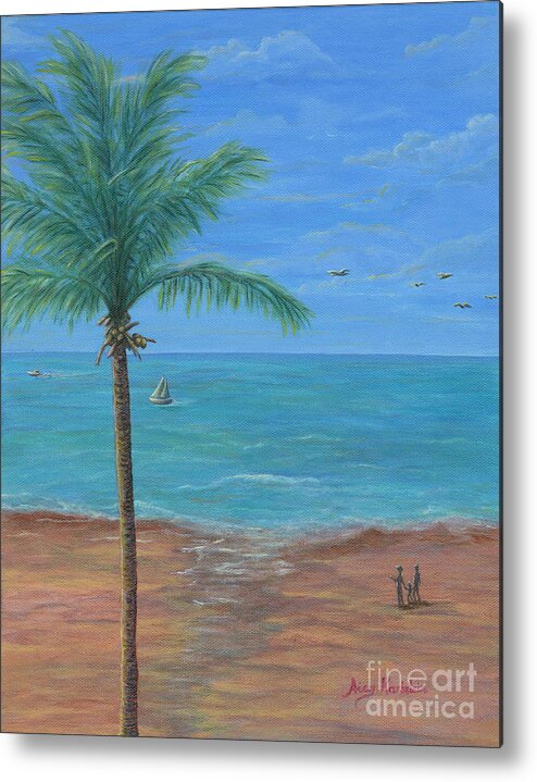Emerald Metal Print featuring the painting A Day in Paradise by Aicy Karbstein
