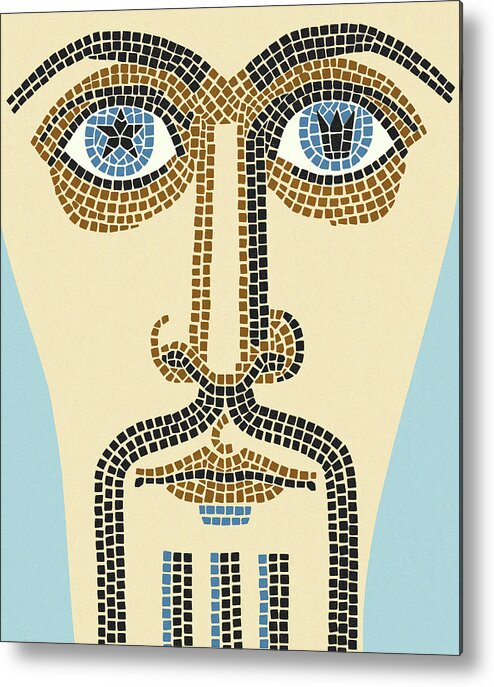 Abstract Metal Poster featuring the drawing Abstract Face by CSA Images