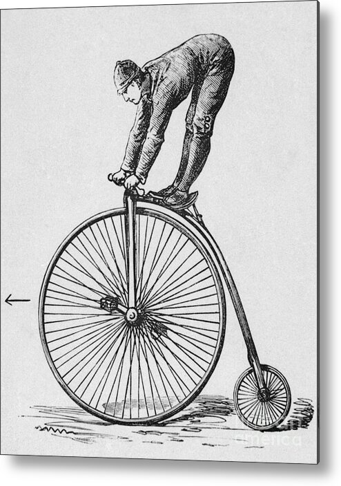 Art Metal Print featuring the photograph Acrobat Riding Bicycle by Bettmann