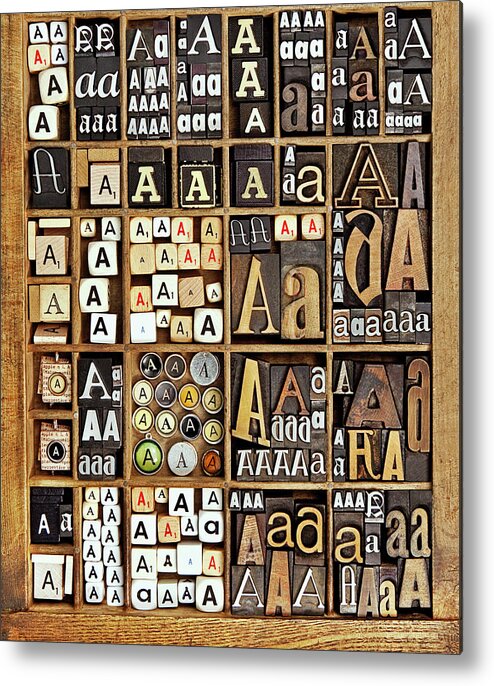 In A Row Metal Print featuring the photograph Alphabet by Daryl Benson