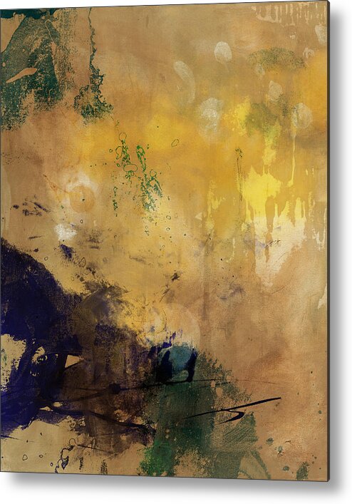 Abstract Metal Print featuring the painting Amber Haze II by Sisa Jasper