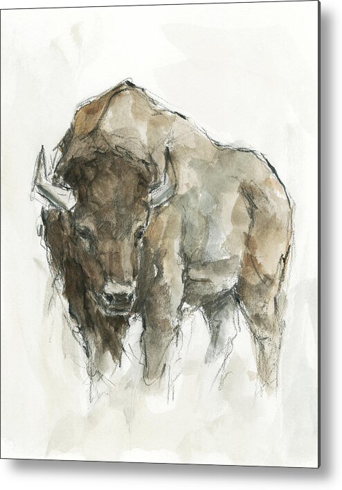Western Metal Print featuring the painting American Buffalo II by Ethan Harper