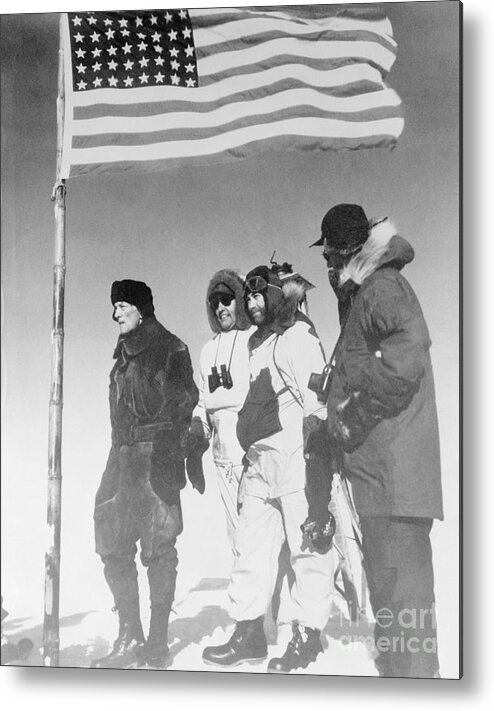 People Metal Print featuring the photograph American Scientists In Antarctica by Bettmann