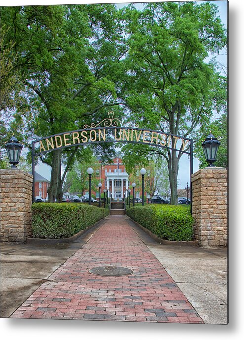 Anderson Metal Print featuring the photograph Anderson University Entrance by Blaine Owens