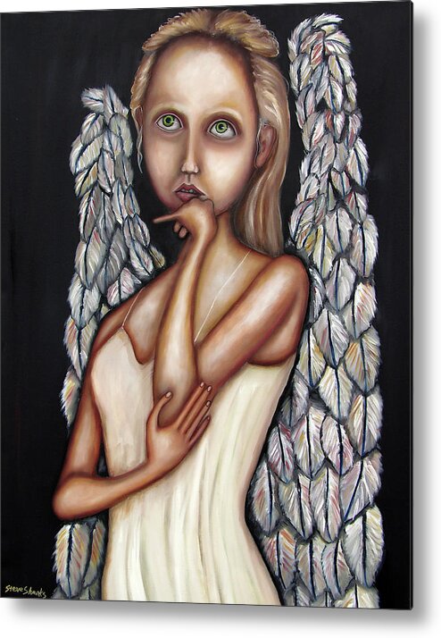 Angel Metal Print featuring the painting Angel Thoughts by Steve Shanks