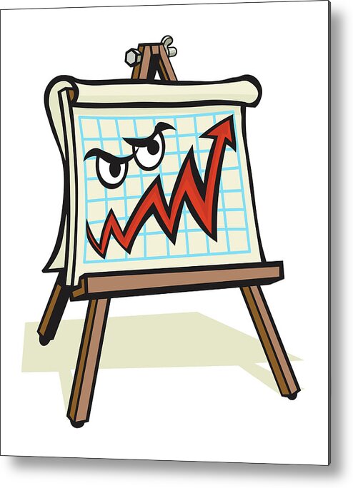 Announce Metal Print featuring the drawing Angry Graph by CSA Images