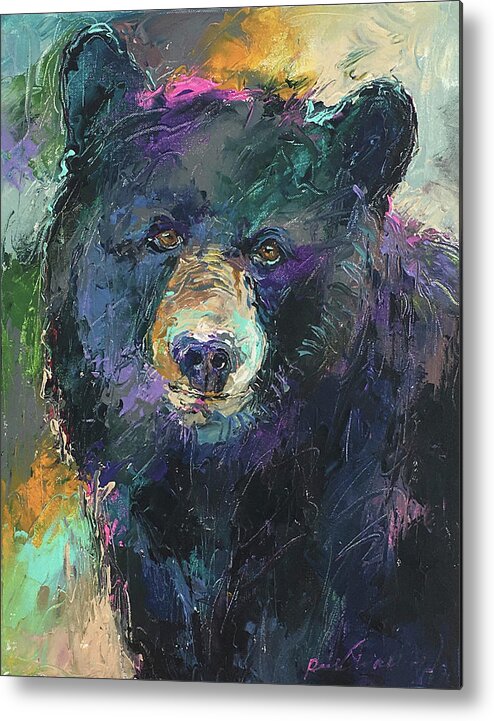 Art Bear Metal Print featuring the painting Art Bear by Richard Wallich
