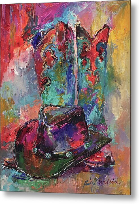 Art Boots Metal Print featuring the painting Art Boots by Richard Wallich