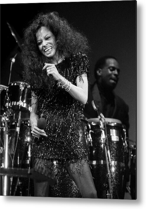1980-1989 Metal Print featuring the photograph As The Rain Fell Diana Ross Was Singing by New York Daily News Archive
