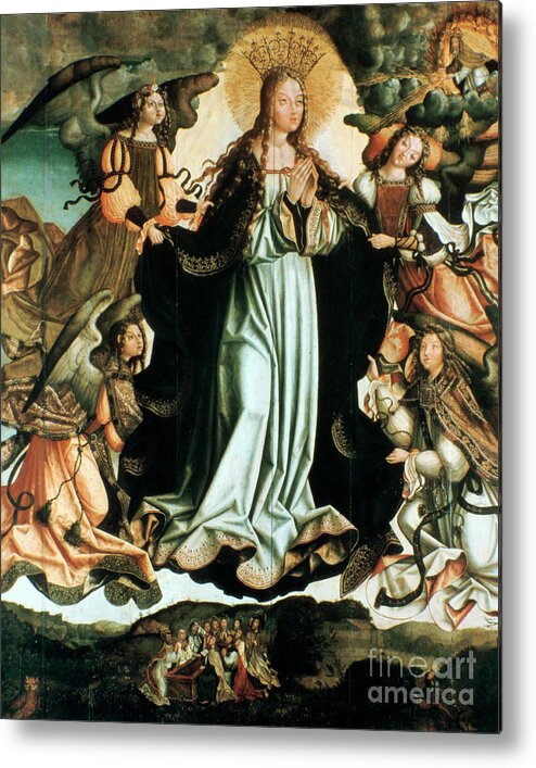 Adolescence Metal Print featuring the drawing Assumption Of The Virgin, C1491-1518 by Print Collector