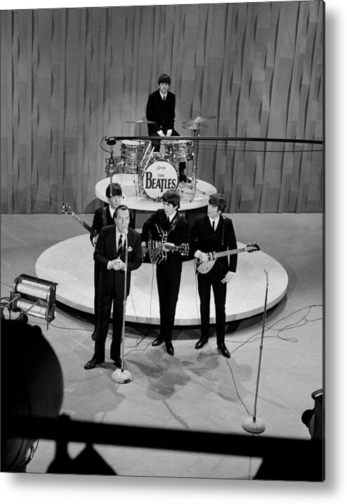 Paul Mccartney Metal Print featuring the photograph Beatles On Ed Sullivan Show by Popperfoto