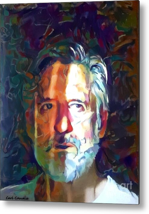 Bill Pullman Metal Print featuring the painting Bill Pullman the sinner by Carl Gouveia