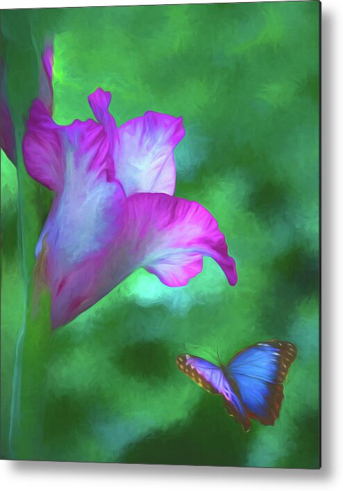 Blossom Metal Print featuring the photograph Blossom and Butterfly by Cathy Kovarik