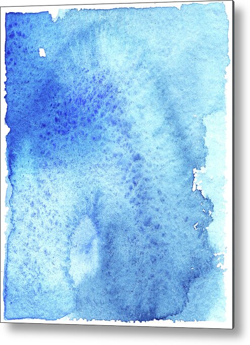 Watercolor Painting Metal Print featuring the digital art Blue Background Textured Watercolor by Taice