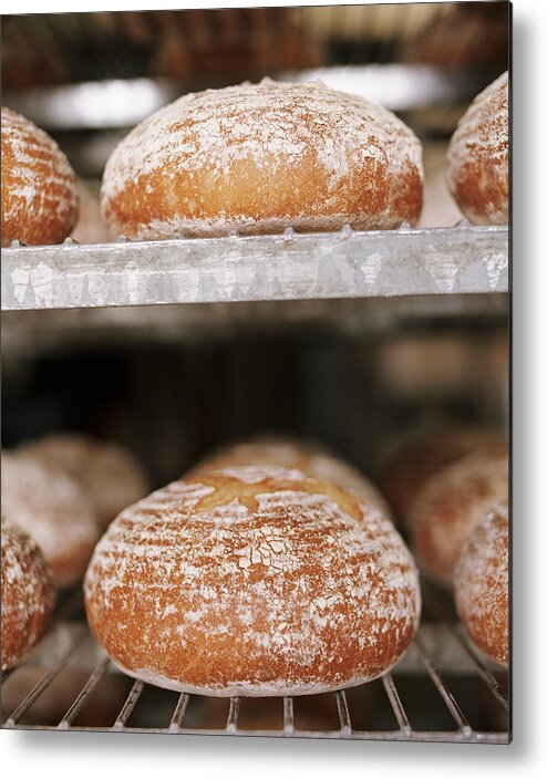 Bakery Metal Print featuring the photograph Bread In Oven, Close-up by Joe Schmelzer