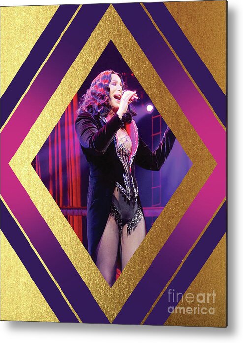 Cher Metal Print featuring the digital art Burlesque Cher Diamond by Cher Style