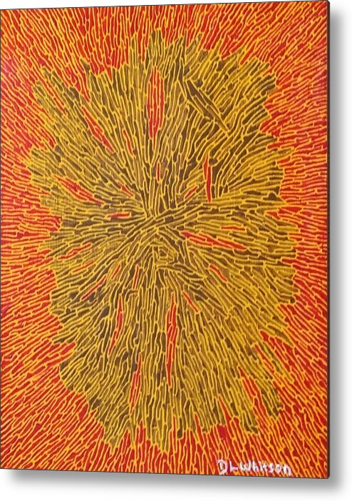Burst Metal Print featuring the painting Burst on Red by DLWhitson