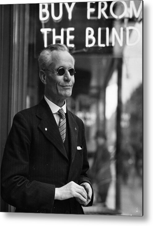 Mature Adult Metal Print featuring the photograph Buy From The Blind by Chaloner Woods