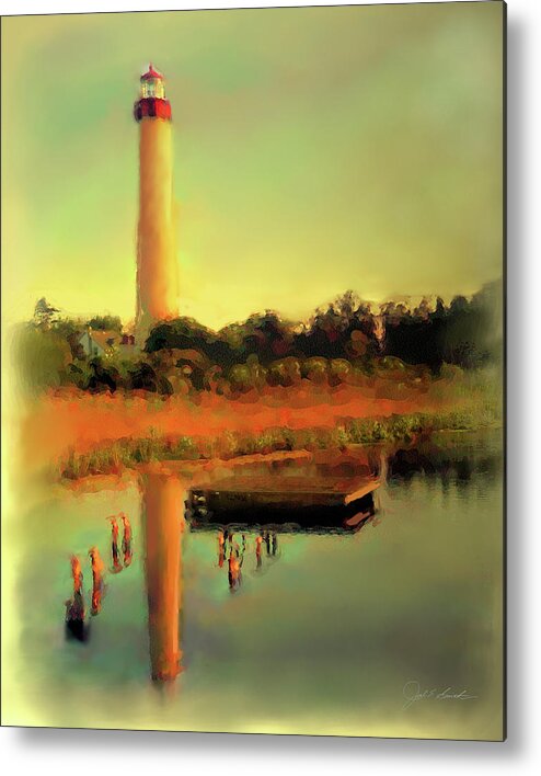 Cape May Lighthouse Metal Print featuring the painting Cape May Lighthouse by Joel Smith