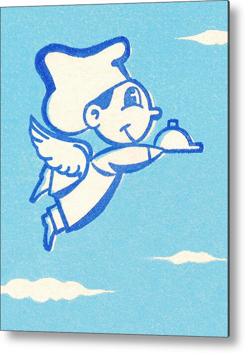 Accessories Metal Poster featuring the drawing Chef Angel in the Sky by CSA Images