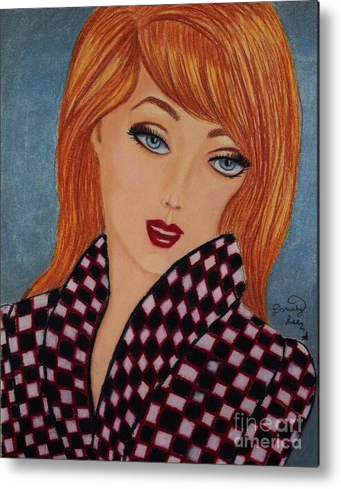 Fine Art Metal Print featuring the drawing Chelsea Girl 2 by Dorothy Lee