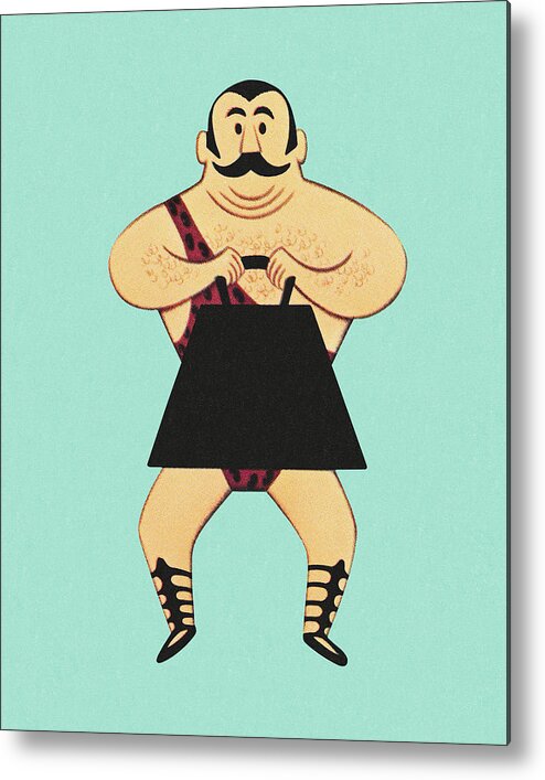 Adult Metal Poster featuring the drawing Circus Strongman by CSA Images