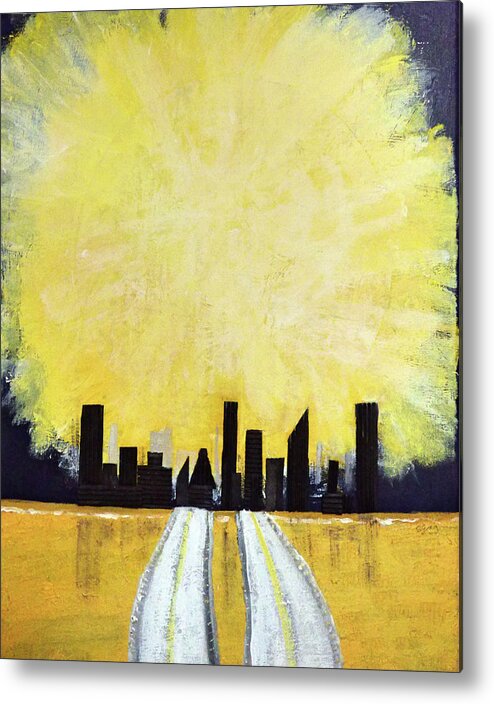 Abstract Metal Print featuring the painting City Solstice by Sharon Williams Eng