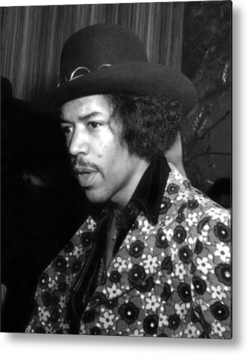 #jimi_hendrix Metal Print featuring the photograph Close-up Of Jimi Hendrix Looking Away by Globe Photos