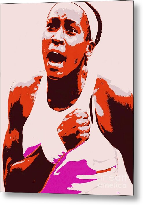 Coco Metal Print featuring the painting Coco Gauff by Jack Bunds